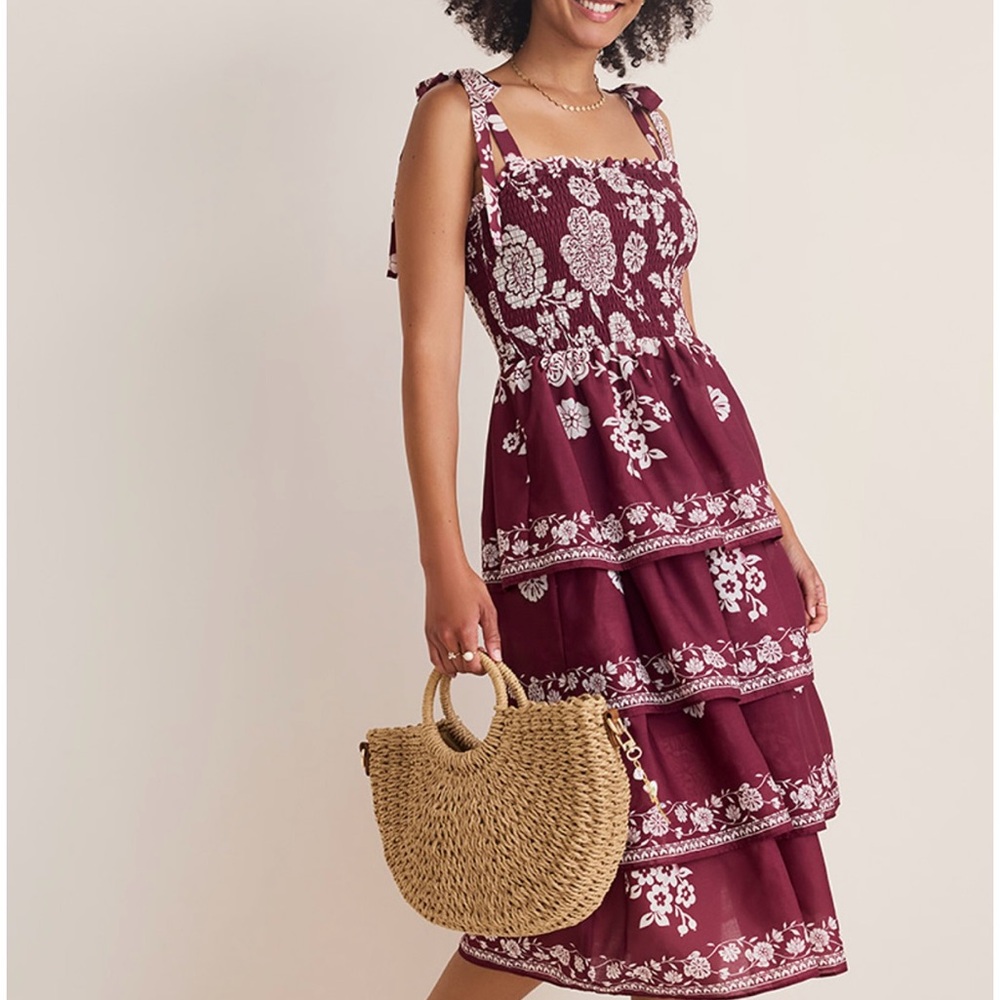 Floral Burgundy Dress